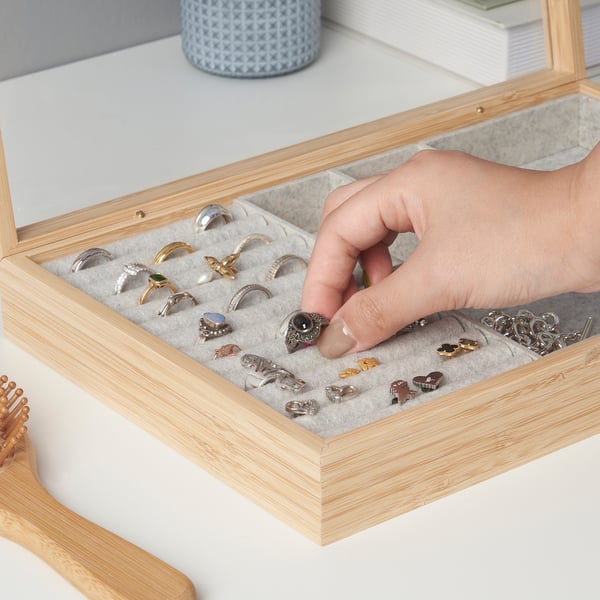 IKEA HALSREM Jewelry Box With Compartments 13x8 ¾ "
