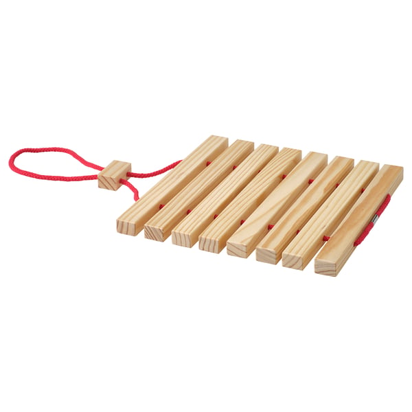 IKEA HALVNÄBB Trivet extendable bright red/pine 6-13x8 "