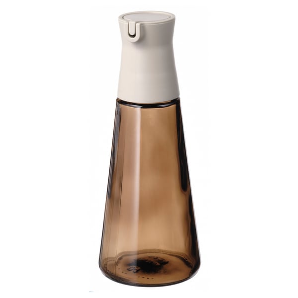 IKEA HALVTOM Bottle with pour spout glass/brown 7 ½ "