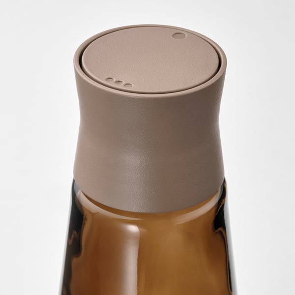 IKEA HALVTOM Salt And Pepper Shakers Glass/brown 4 ¾ "