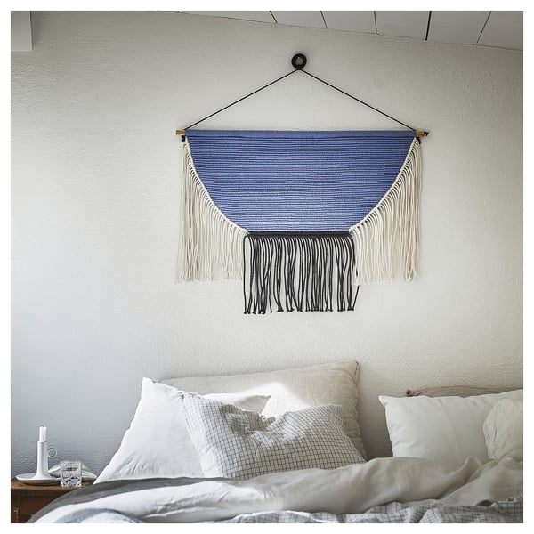 IKEA HÄNGALM Hanging Tapestry Beige Black/light Lilac-blue 33 1/2x23 5/8 "