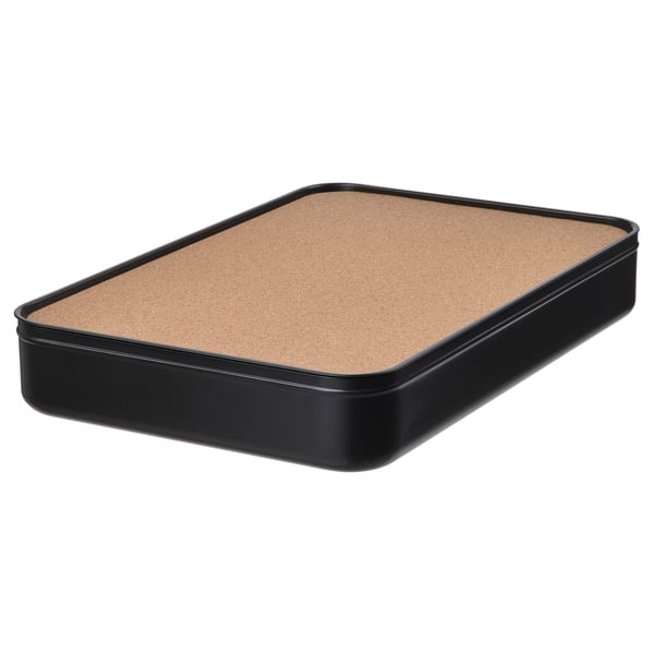 IKEA HARVMATTA Box with lid anthracite 9 ½x13 ¾x2 ¼ "