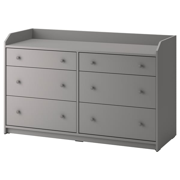 IKEA HAUGA 6-drawer dresser gray 54 3/8x18 1/8x33 1/8 "