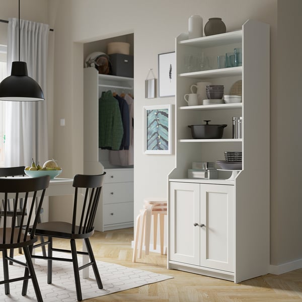 IKEA HAUGA High Cabinet With 2 Doors White 27 1/2x78 3/8 "