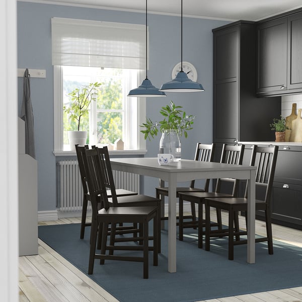 IKEA HAUGA / STEFAN Table And 6 Chairs Gray/gray 66 1/8x29 1/8 "