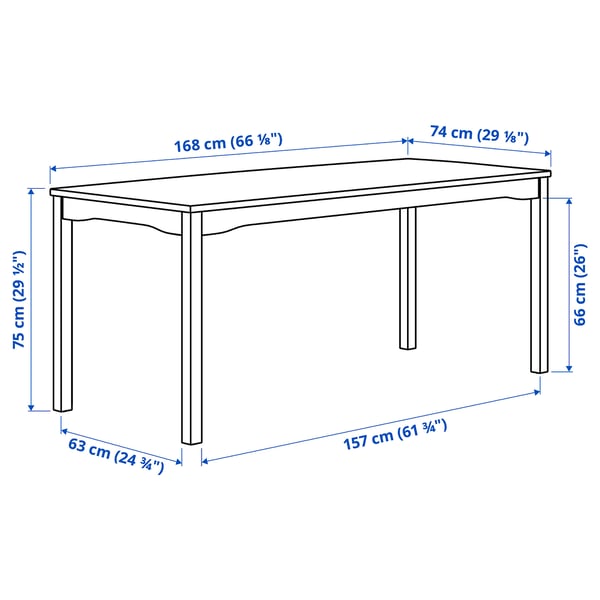 IKEA HAUGA / STEFAN Table And 6 Chairs Gray/gray 66 1/8x29 1/8 "