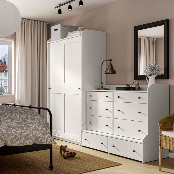 IKEA HAUGA Storage Combination With Drawers White 100 3/4x21 5/8x78 3/8 "