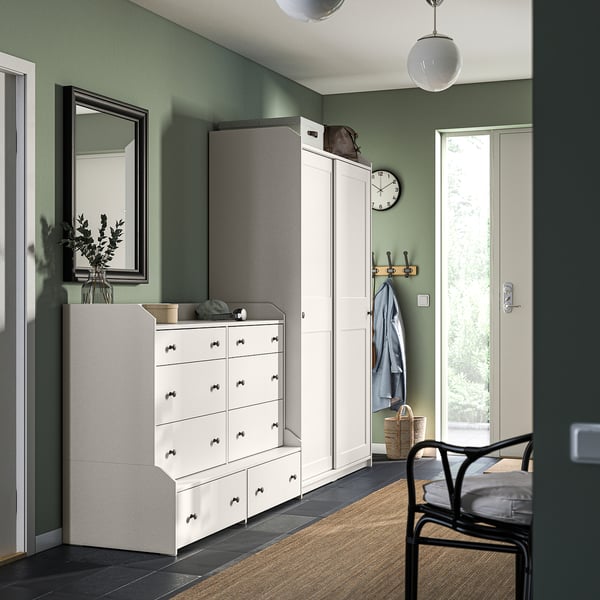 IKEA HAUGA Storage Combination With Drawers White 100 3/4x21 5/8x78 3/8 "