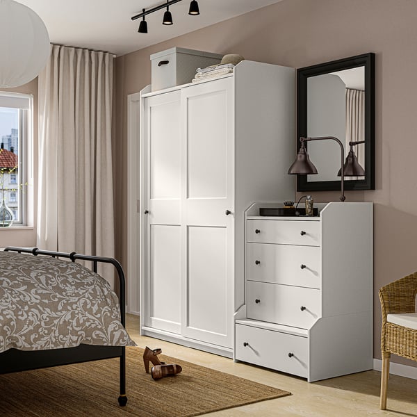 IKEA HAUGA Storage Combination With Drawers White 74x21 5/8x78 3/8 "