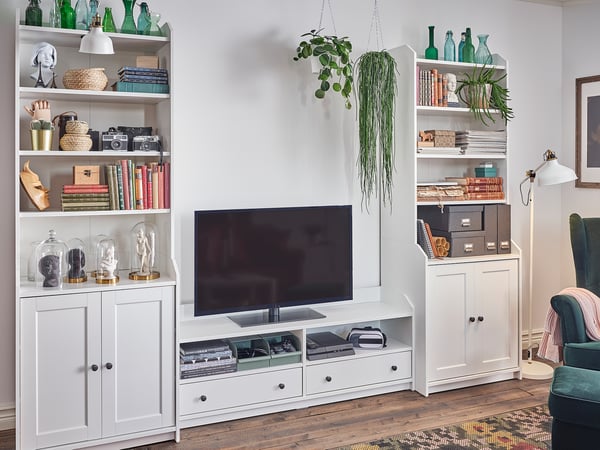 IKEA HAUGA TV/storage Combination White 109x18 1/8x78 3/8 "