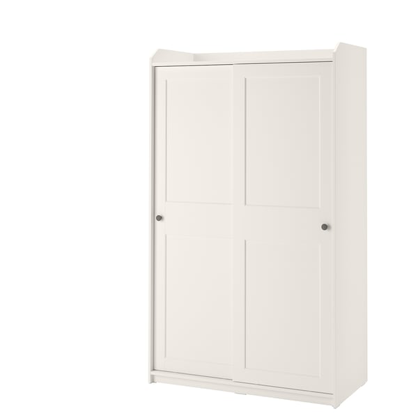 IKEA HAUGA Wardrobe with sliding doors white 46 1/2x21 5/8x78 3/8 "