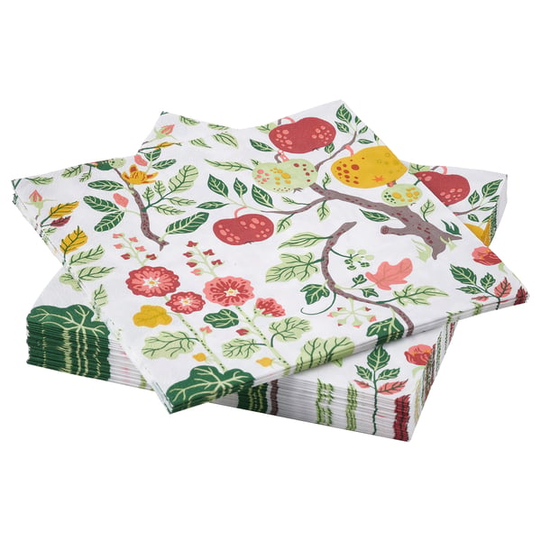 IKEA HAVSBRAXEN Paper napkin patterned multicolor 13x13 "
