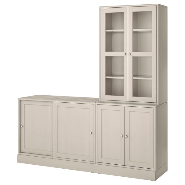 IKEA HAVSTA Storage combination w sliding doors gray-beige 79 1/2x18 1/2x83 1/2 "