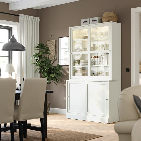 IKEA HAVSTA Storage With Sliding Glass Doors White 47 5/8x18 1/2x83 1/2 "