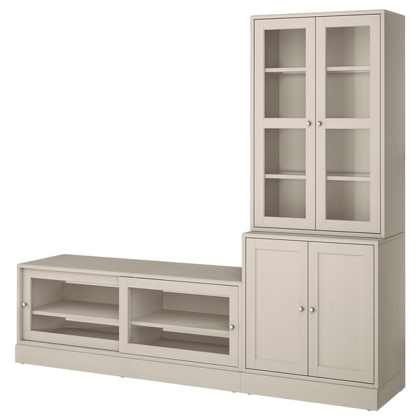 IKEA HAVSTA TV storage combination/glass doors gray-beige 94 7/8x18 1/2x83 1/2 "