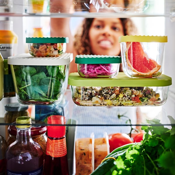 IKEA HAVSTOBIS Food Container With Lid Set Of 5 Clear/multicolor