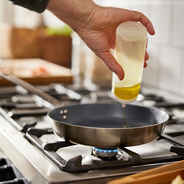 IKEA HEMKOMST Frying Pan Stainless Steel/non-stick Coating 9 "