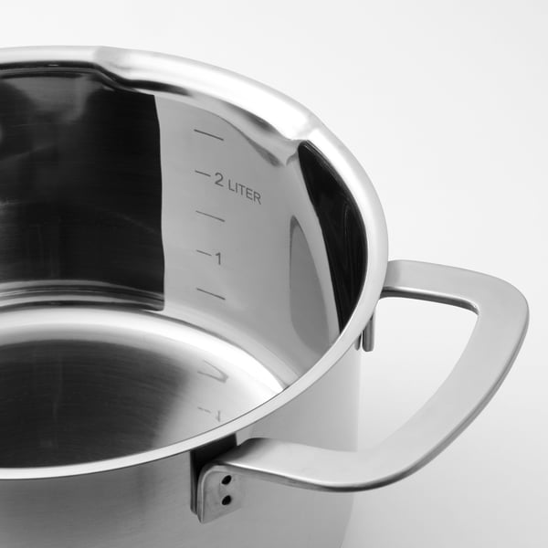 IKEA HEMKOMST Pot With Lid Stainless Steel/glass 3.2 Qt