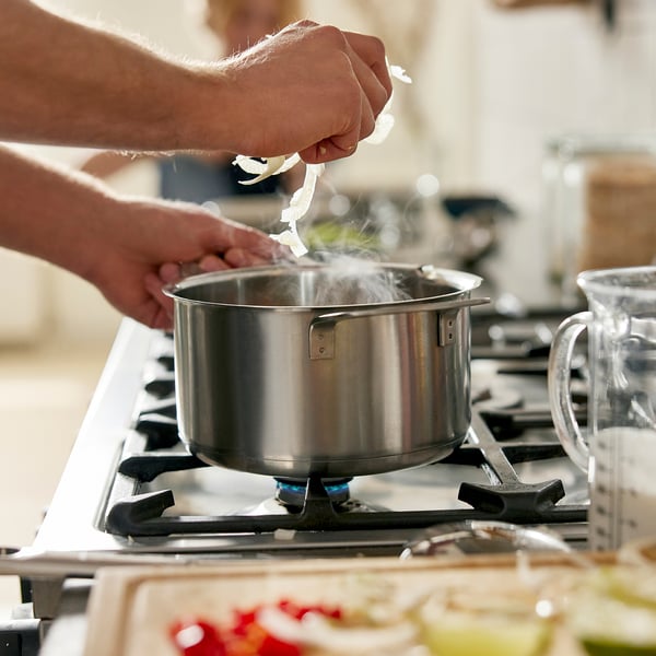 IKEA HEMKOMST Pot With Lid Stainless Steel/glass 3.2 Qt