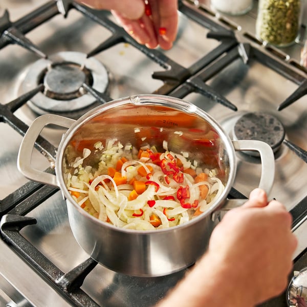 IKEA HEMKOMST Pot With Lid Stainless Steel/glass 3.2 Qt