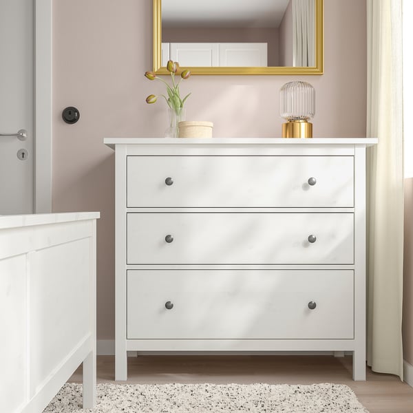 IKEA HEMNES 3-drawer Chest White Stain 42 1/2x37 3/4 "