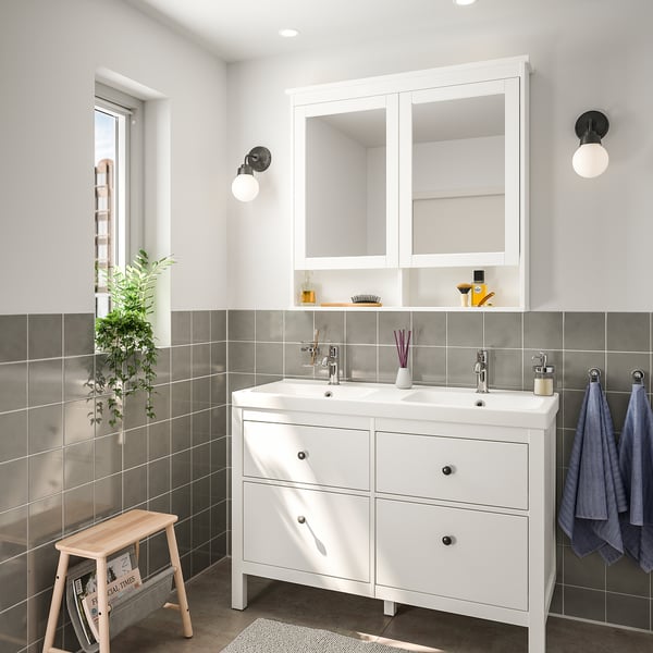 IKEA HEMNES Bathroom Vanity With Drawers White 48x32 3/8 "