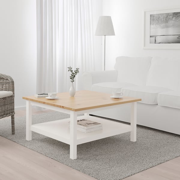 IKEA HEMNES Coffee Table White Stain/light Brown 35 3/8x35 3/8 "