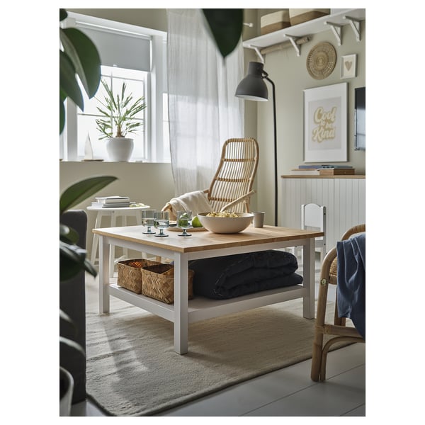 IKEA HEMNES Coffee Table White Stain/light Brown 35 3/8x35 3/8 "