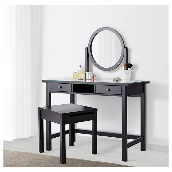 IKEA HEMNES Dressing Table With Mirror Black-brown 43 1/4x17 3/4 "