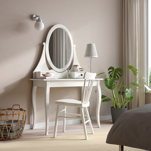 IKEA HEMNES Dressing Table With Mirror White 39 3/8x19 5/8 "
