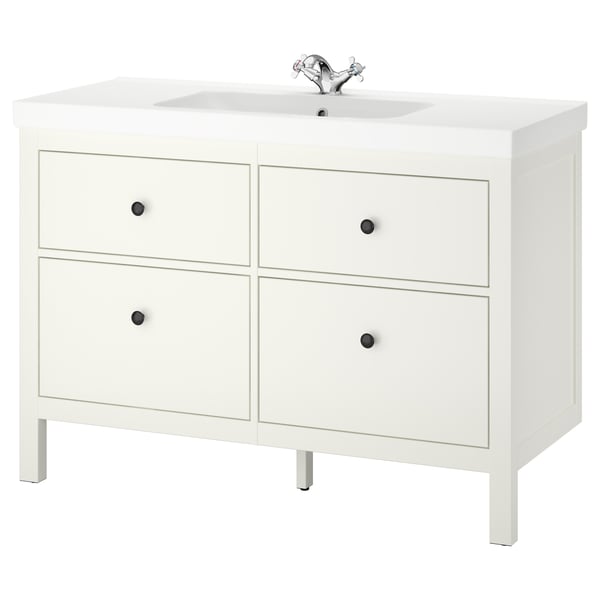 IKEA HEMNES / ORRSJÖN Bathroom vanity with sink & faucet white 49x21 3/4x34 7/8 "
