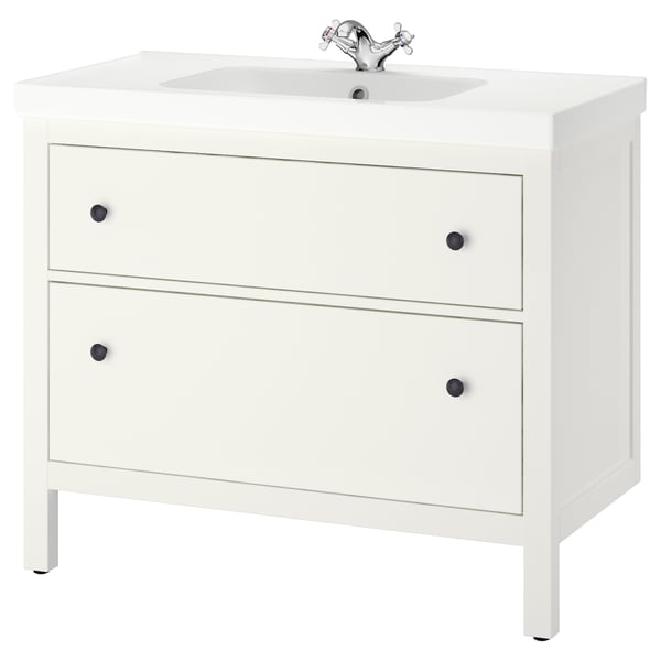 IKEA HEMNES / ORRSJÖN Bathroom vanity with sink & faucet white 37x21 3/4x34 7/8 "