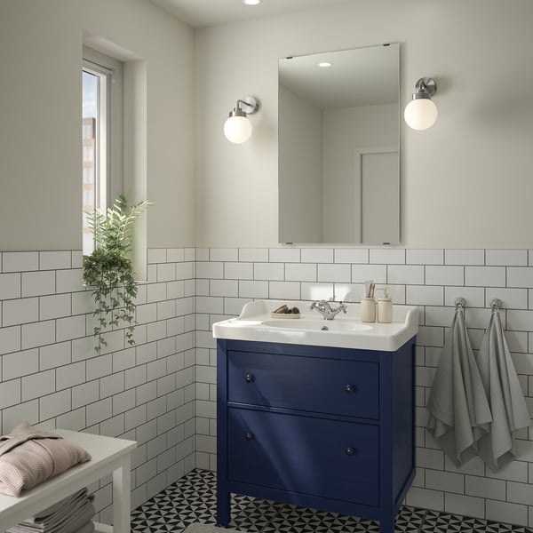 IKEA HEMNES / RUTSJÖN Bathroom Vanity With Sink & Faucet Blue 31 3/8x21 7/8x37 "