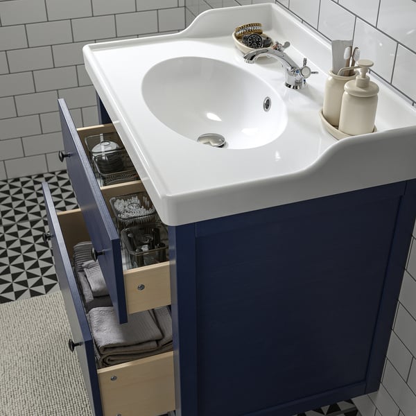 IKEA HEMNES / RUTSJÖN Bathroom Vanity With Sink & Faucet Blue 31 3/8x21 7/8x37 "