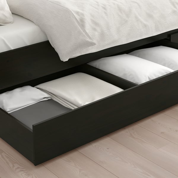 IKEA HEMNES Underbed Storage Box Set Of 2 Black-brown Queen/King