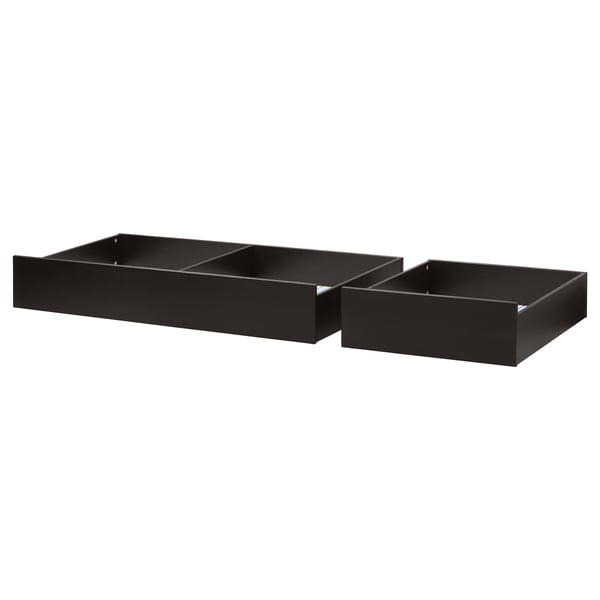 IKEA HEMNES Underbed storage box set of 2 black-brown Queen/King