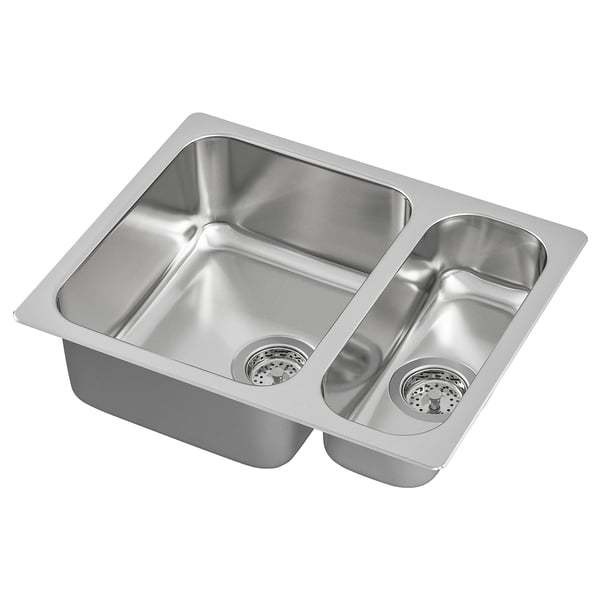 IKEA HILLESJÖN 1 1/2 bowl dual mount sink stainless steel 22 7/8x18 1/8 "