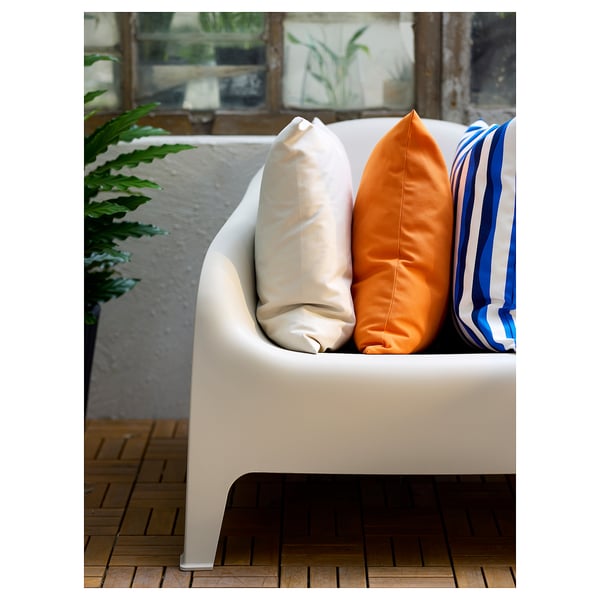 IKEA HJÄRTERÖ Cushion Cover Bright Orange Outdoor/indoor 20x20 "