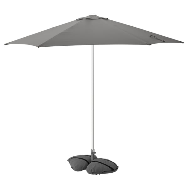 IKEA HÖGÖN / IGGÖN Umbrella with base gray/dark gray 106 1/4 "