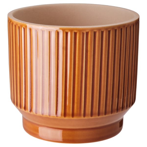 IKEA HONUNGSPALM Plant pot indoor/outdoor/brown 4 ¾ "