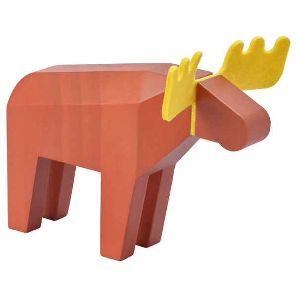 IKEA HÖSTAGILLE Decoration moose orange/beige-yellow 5 "
