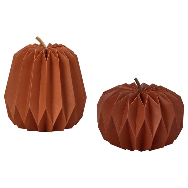 IKEA HÖSTAGILLE Decoration pumpkin set of 2 paper mixed colors