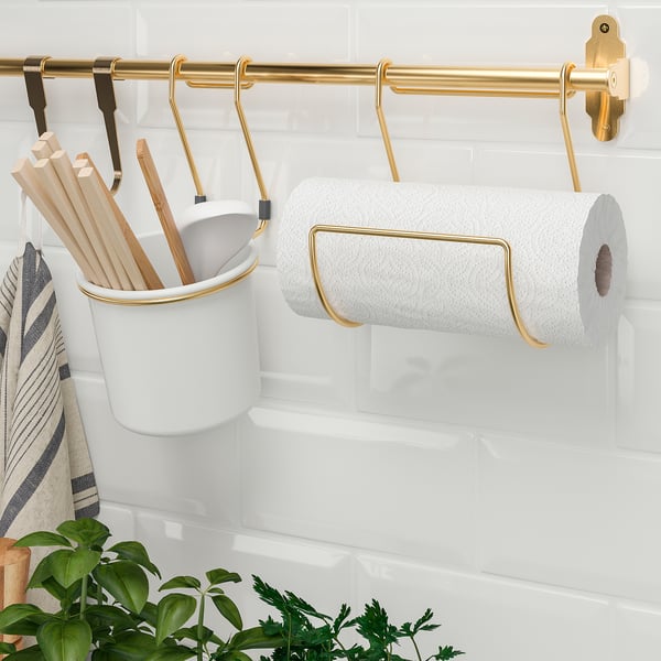 IKEA HULTARP Container White/brass Color Polished 5 1/2x6 1/4 "