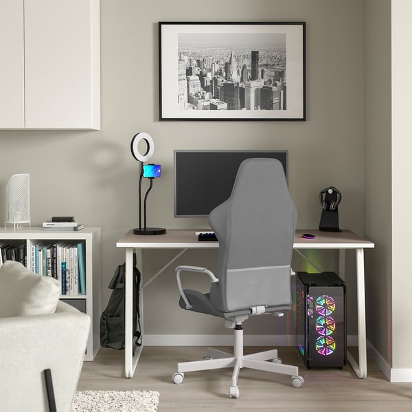 IKEA HUVUDSPELARE / UTESPELARE Gaming Desk And Chair Beige/gray