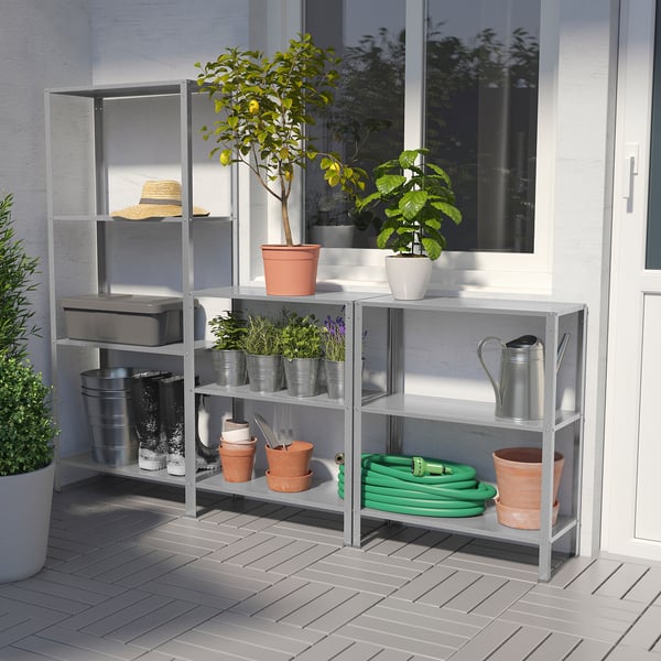 IKEA HYLLIS Shelf Unit Indoor/outdoor 70 7/8x10 5/8x29 1/8-55 1/8 "