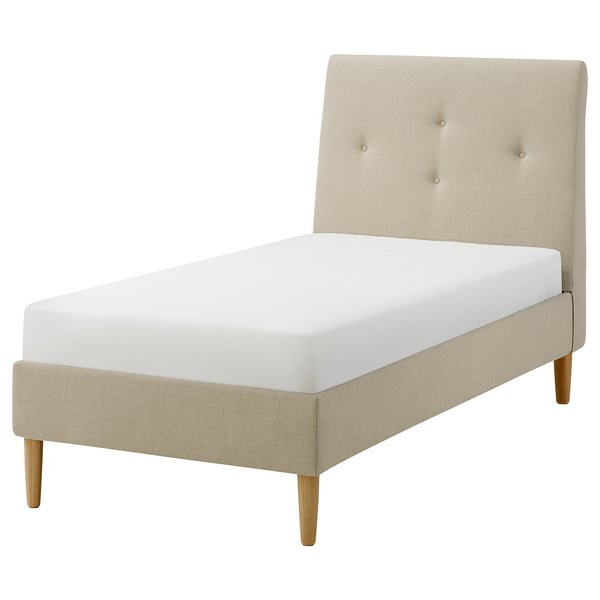IKEA IDANÄS Upholstered bed frame Naggen beige Twin