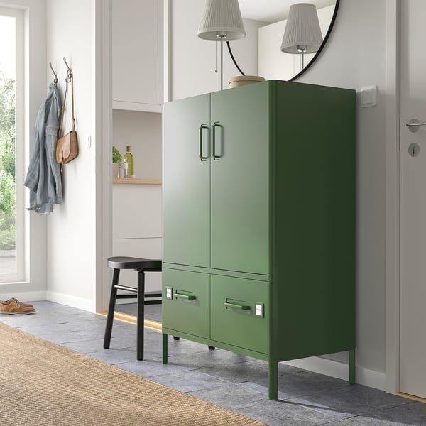 IKEA IDÅSEN Cabinet With Doors And Drawers Dark Green 31 1/2x18 1/2x46 7/8 "
