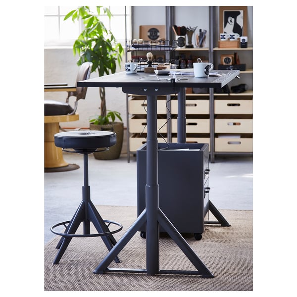 IKEA IDÅSEN Desk Sit/stand Black/dark Gray 63x31 1/2 "