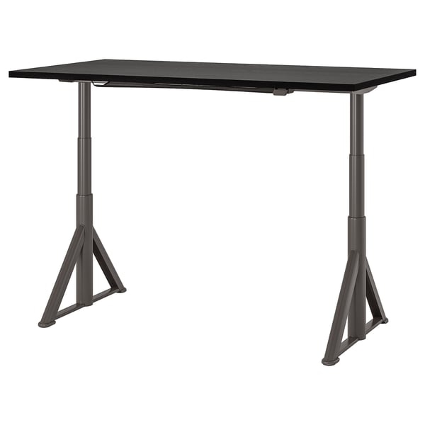 IKEA IDÅSEN Desk sit/stand black/dark gray 63x31 1/2 "