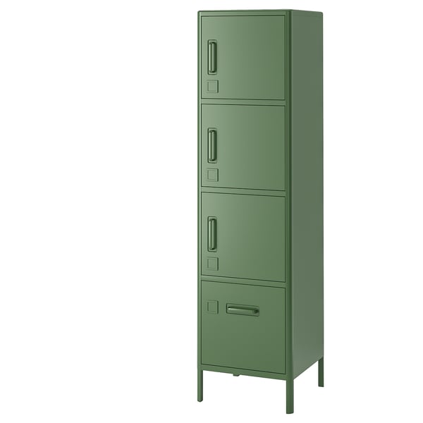 IKEA IDÅSEN High cabinet with drawer and doors dark green 17 3/4x67 3/4 "
